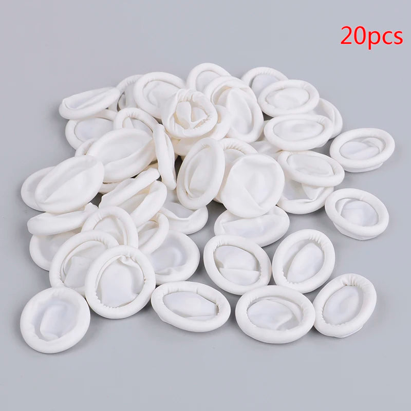 20/100pcs Disposable Anti Static Rubber Latex Finger Cots Eyebrow Extension Gloves Practical Off Tool Accessories