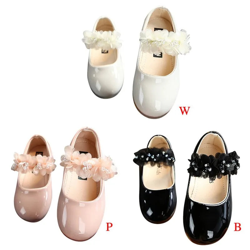 Children Girls Walking Shoes Kids Pu Leather Big Flower Summer Princess Casual Shoes Party Wedding Baby Girls Dance Shoes Sandal